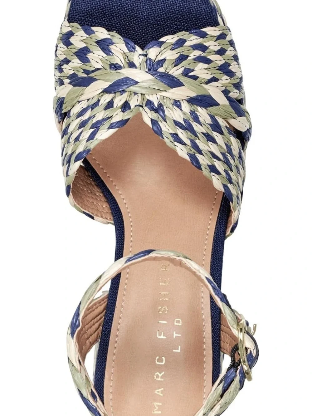 Marc fisher Janie Raffia blue NEW